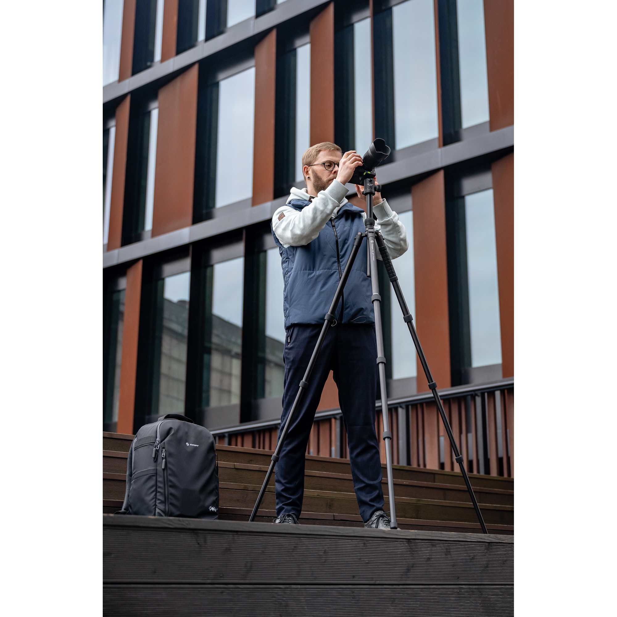 Statyw Fotopro X-go Predator z głowicą kulową FPH-62Q - pomarańczowy_17_HD