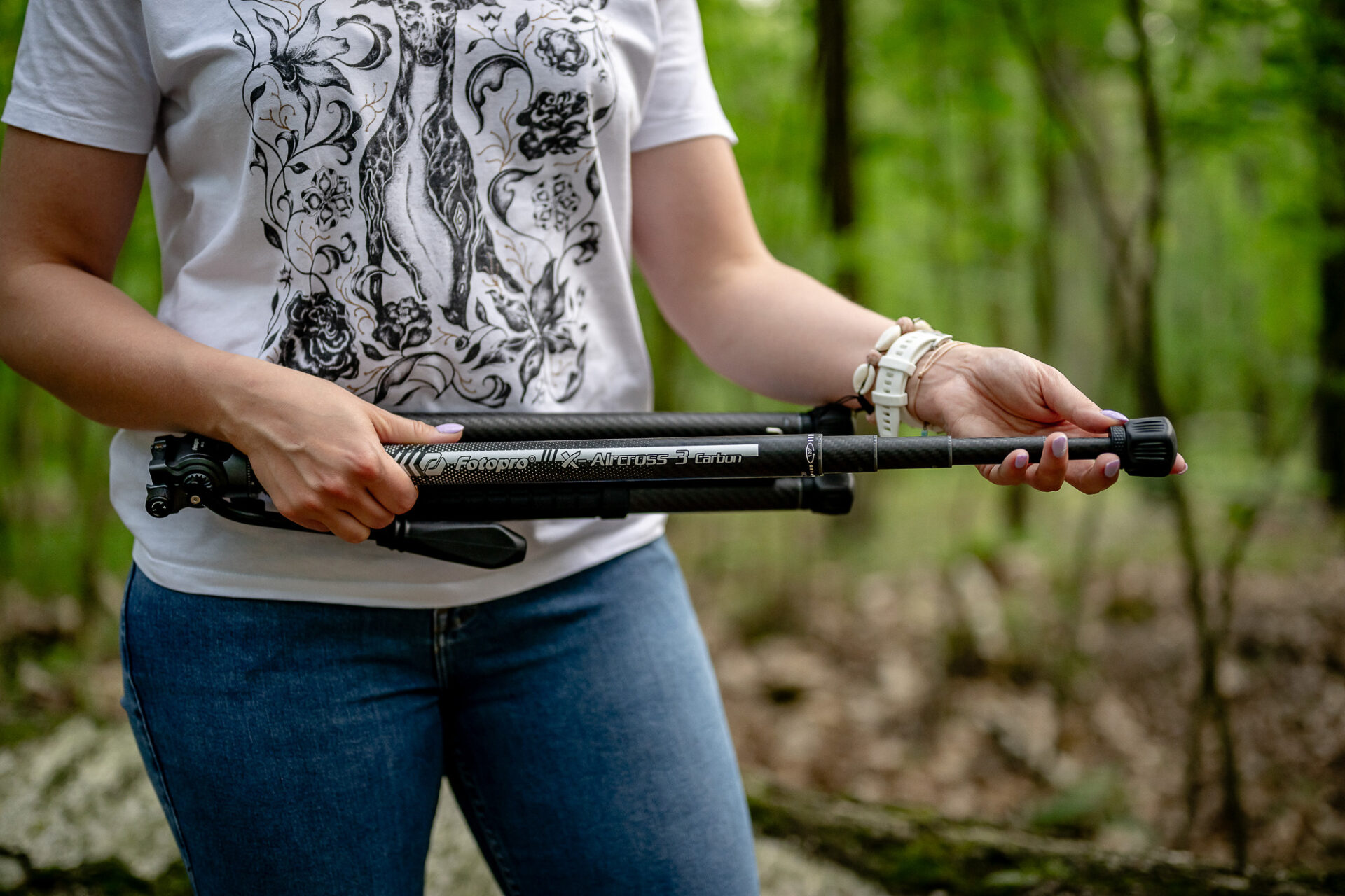 Statyw Fotopro X-Aircross 3 Lite Video - pomarańczowy_13_HD