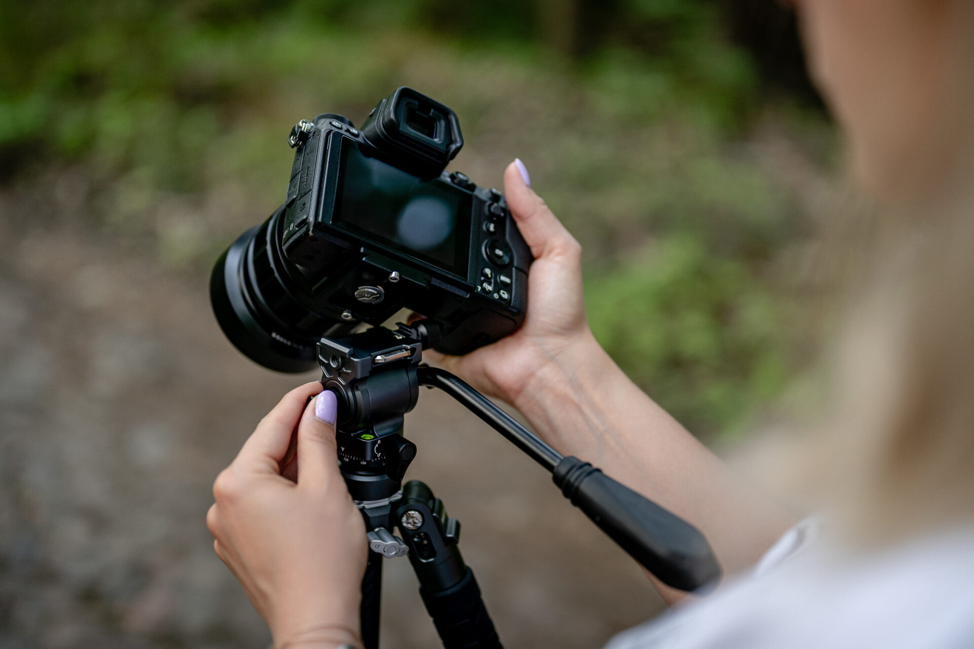 Statyw Fotopro X-Aircross 3 Lite Video - pomarańczowy_15_HD