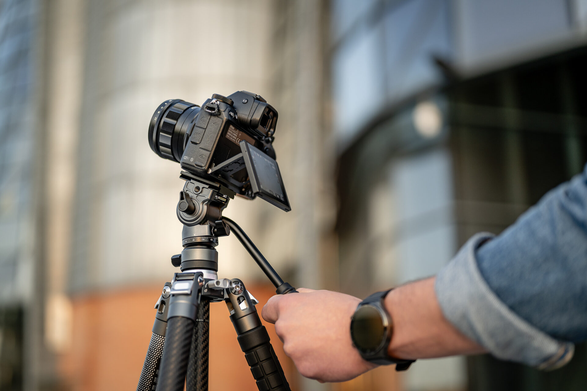 Statyw Fotopro X-Aircross 3 Video - pomarańczowy_21_HD