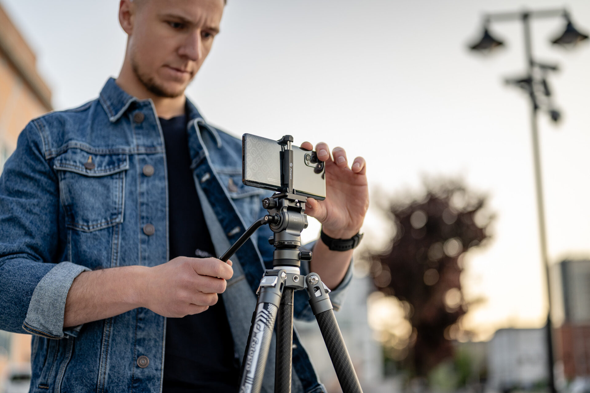 Statyw Fotopro X-Aircross 3 Video - pomarańczowy_25_HD